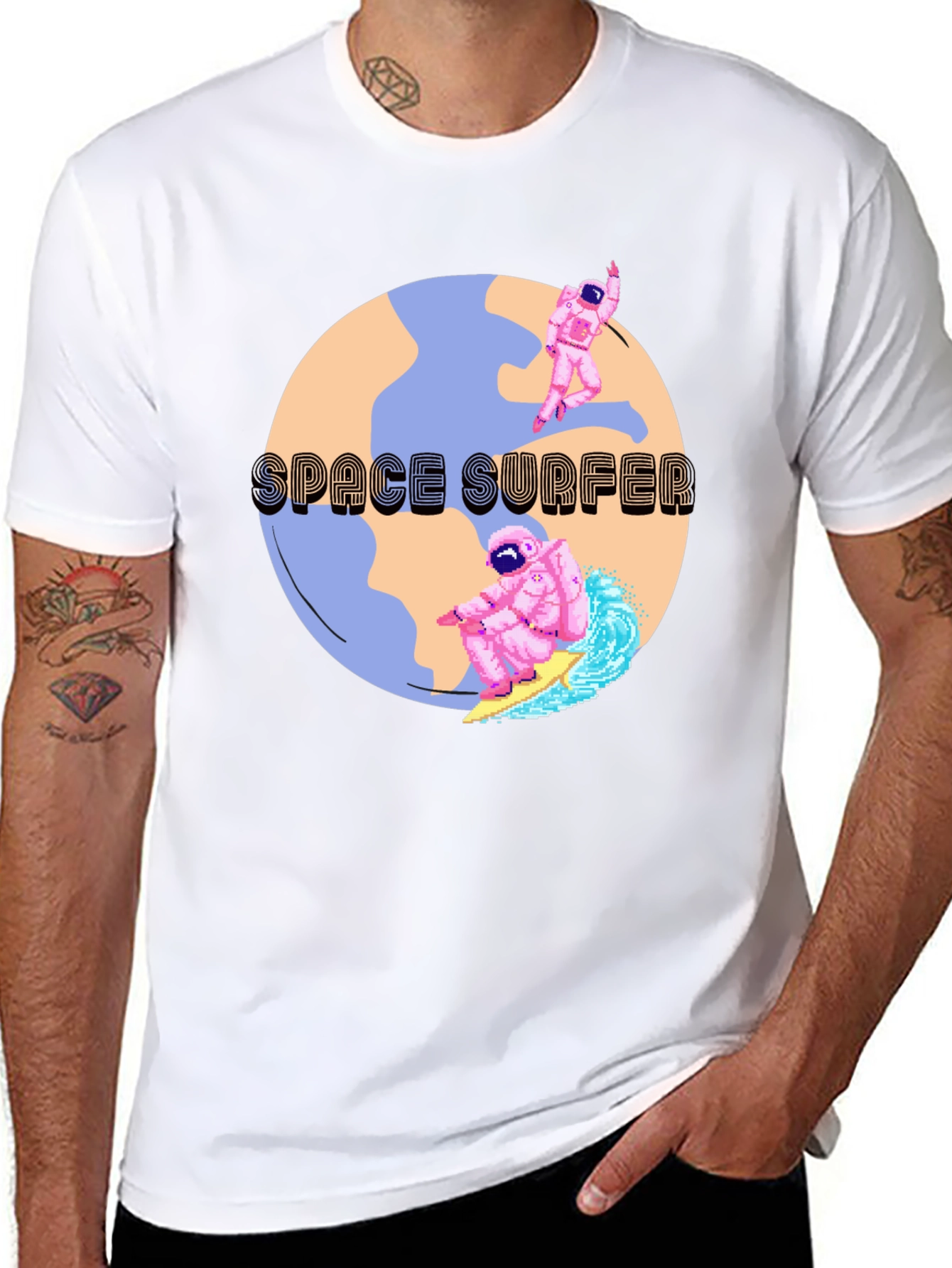 Space Surfer Graphic T-Shirt