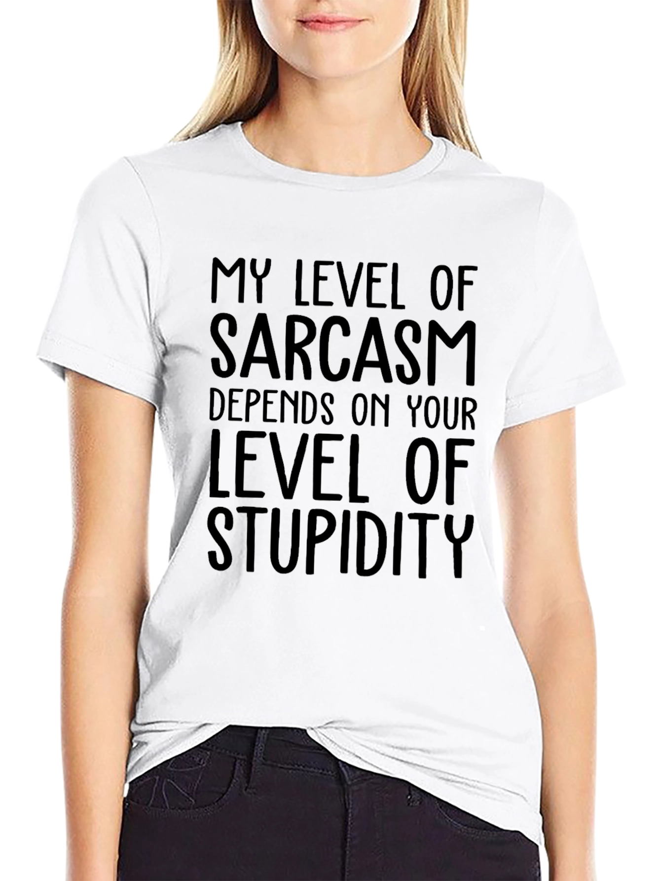 Sarcastic Humor T-Shirt: Level of Stupidity Tee