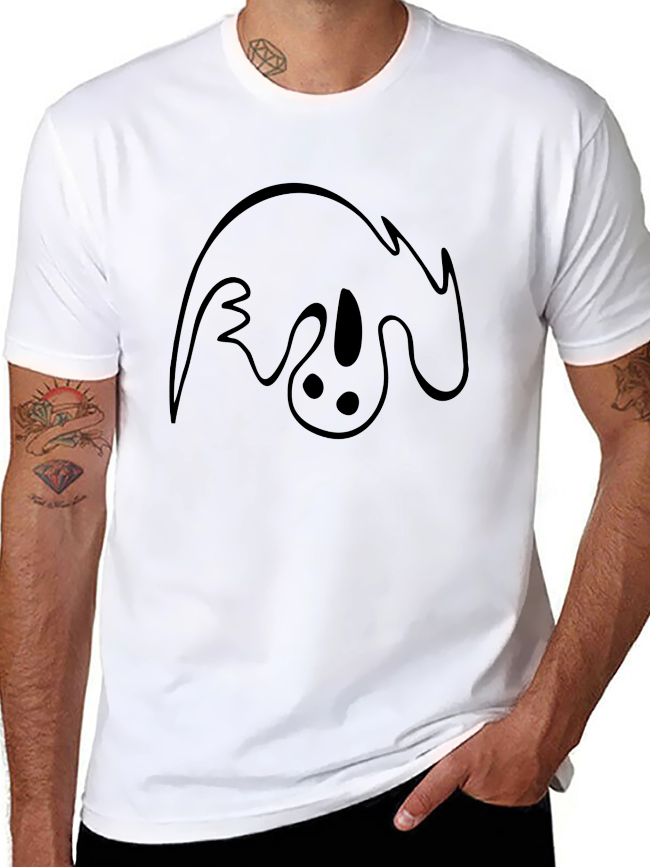 Ghost Graphic Tee - Soft Black Cotton T-Shirt