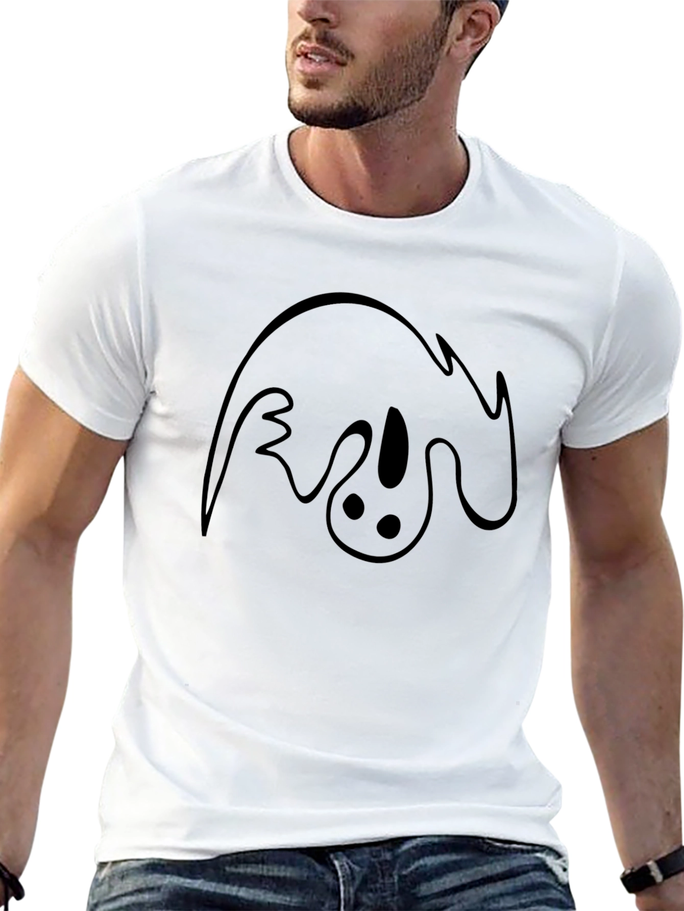 Ghost Graphic Tee - Soft Black Cotton T-Shirt