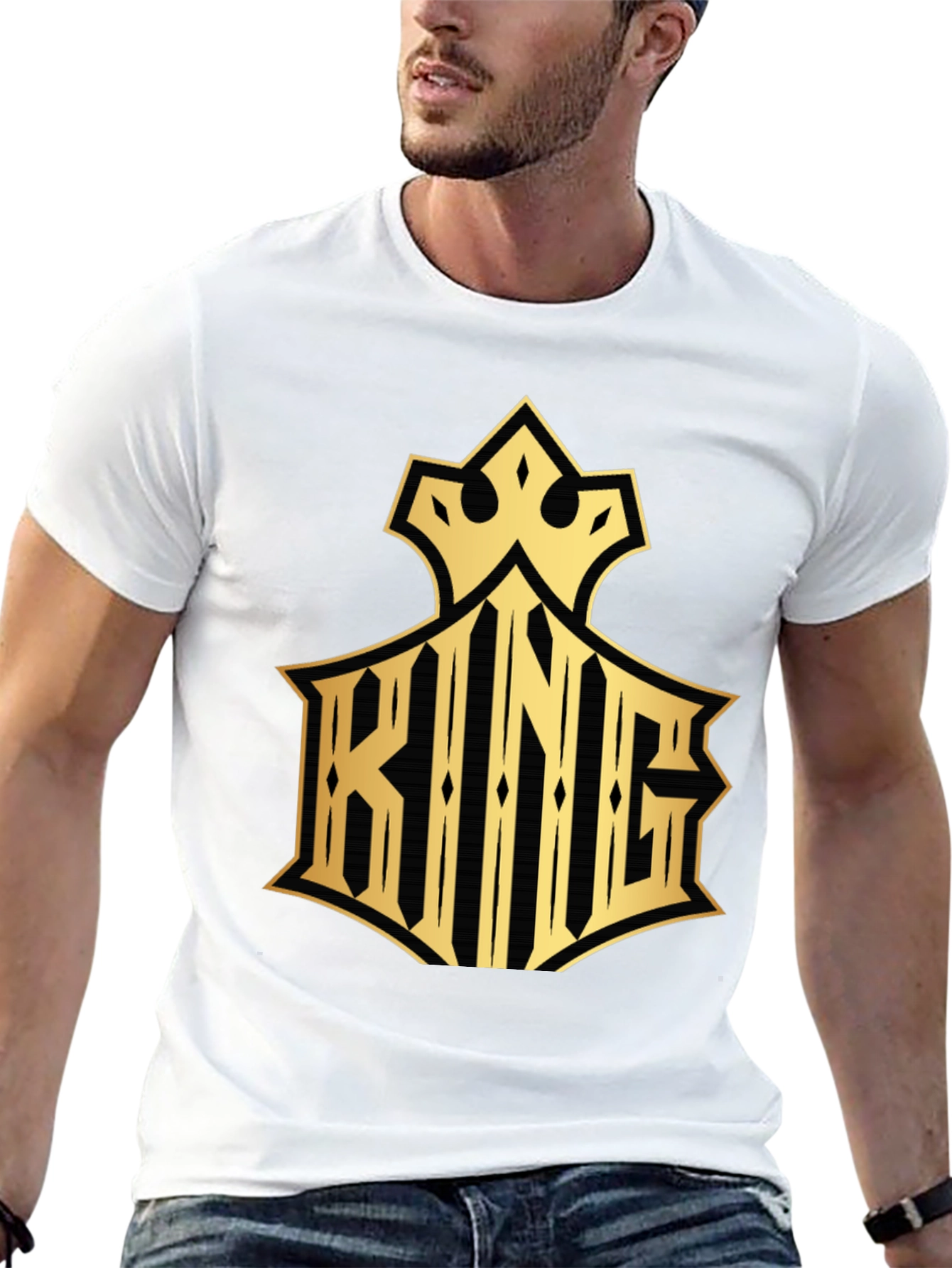 King Graphic Print Crew Neck T-Shirt