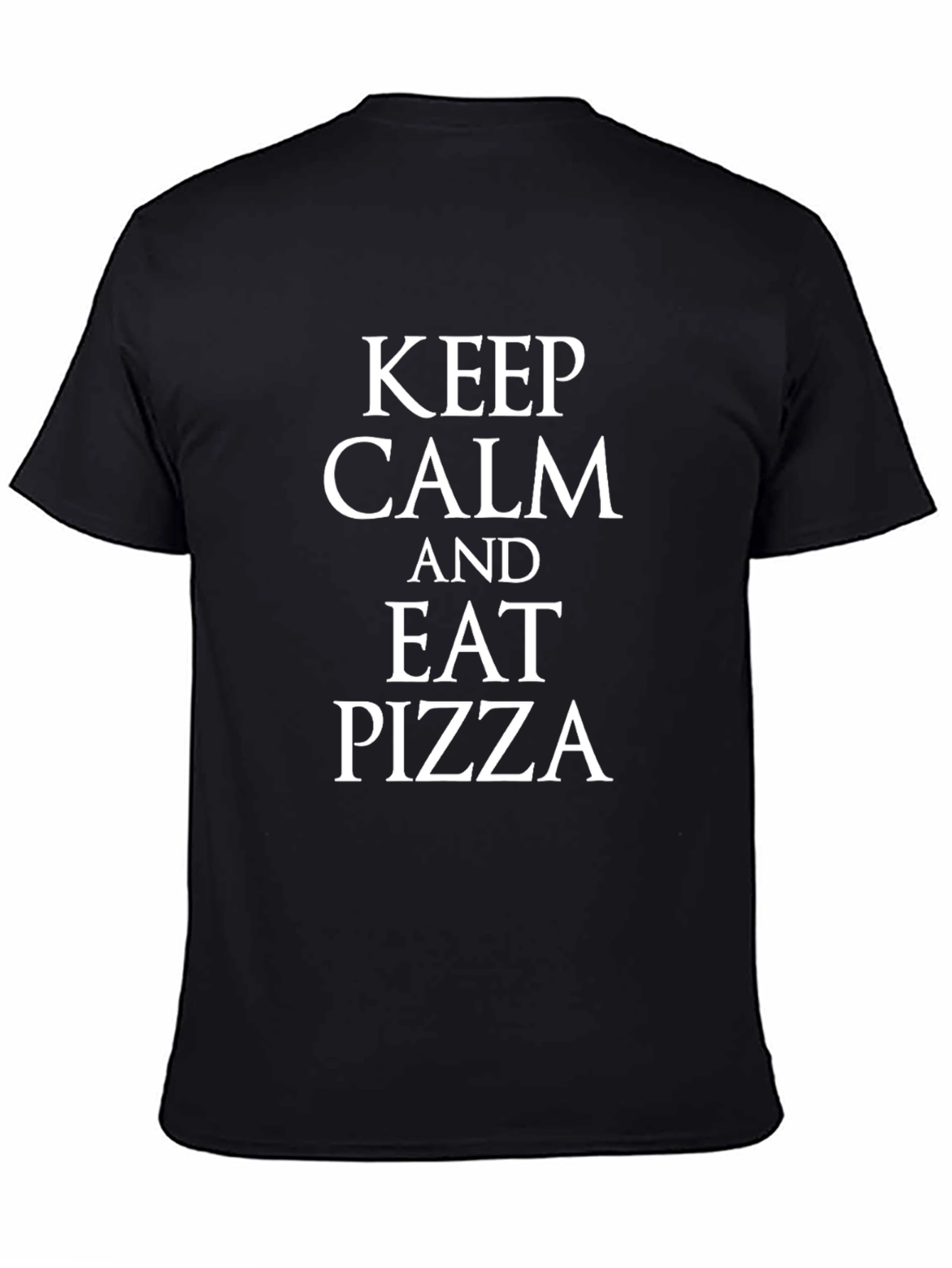 Keep Calm and Eat Pizza Black T-Shirt