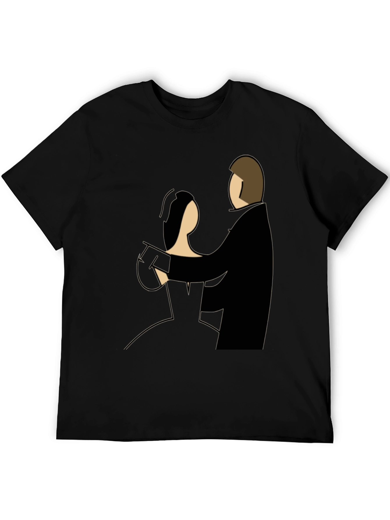 Elegant Dance Graphic Tee - Classic Couple Design