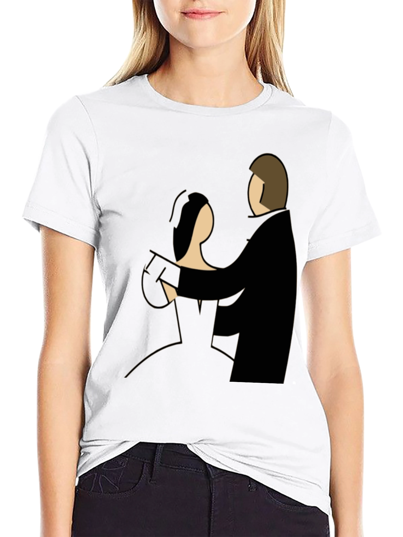 Elegant Dance Graphic Tee - Classic Couple Design