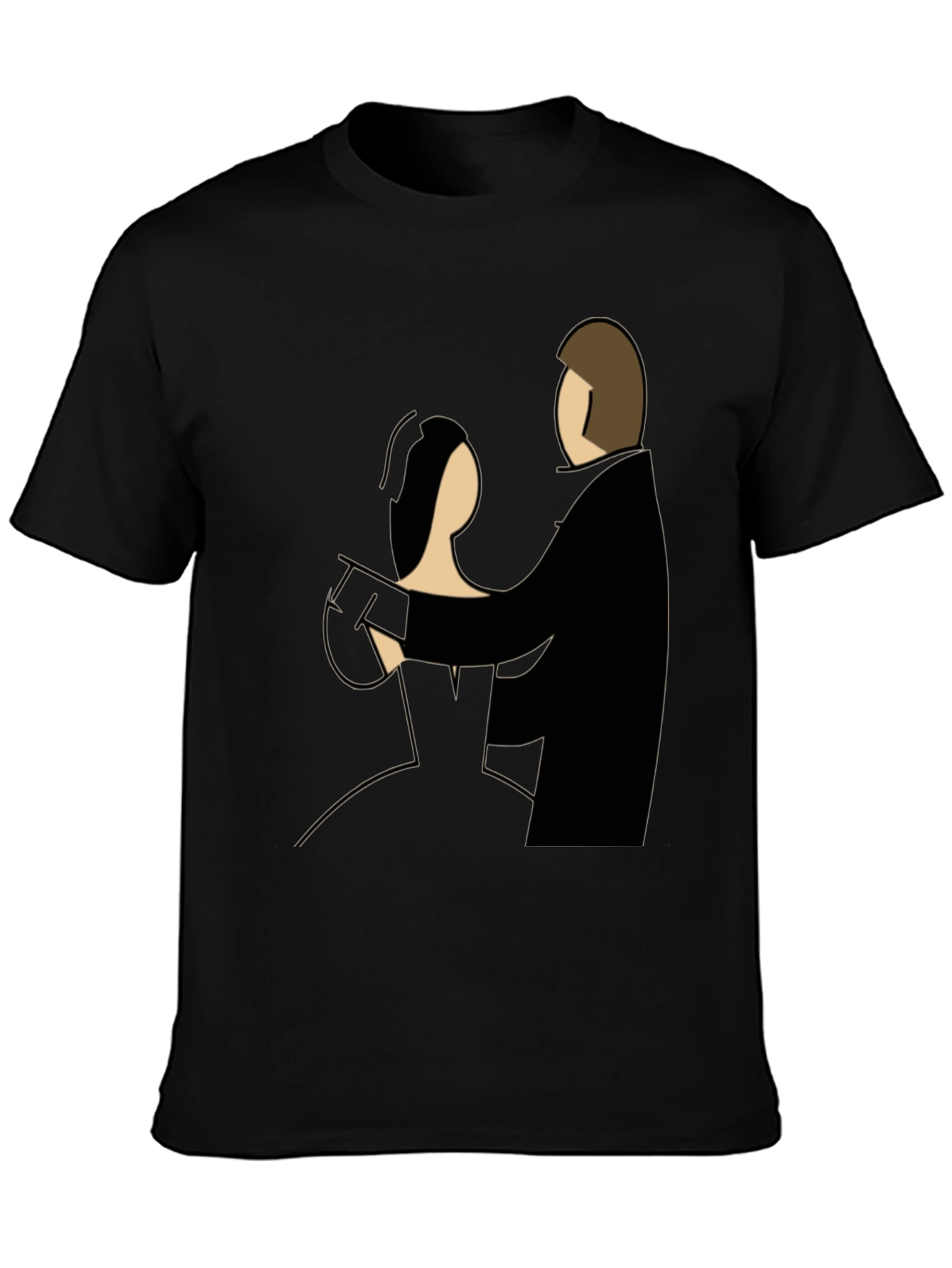 Elegant Dance Graphic Tee - Classic Couple Design