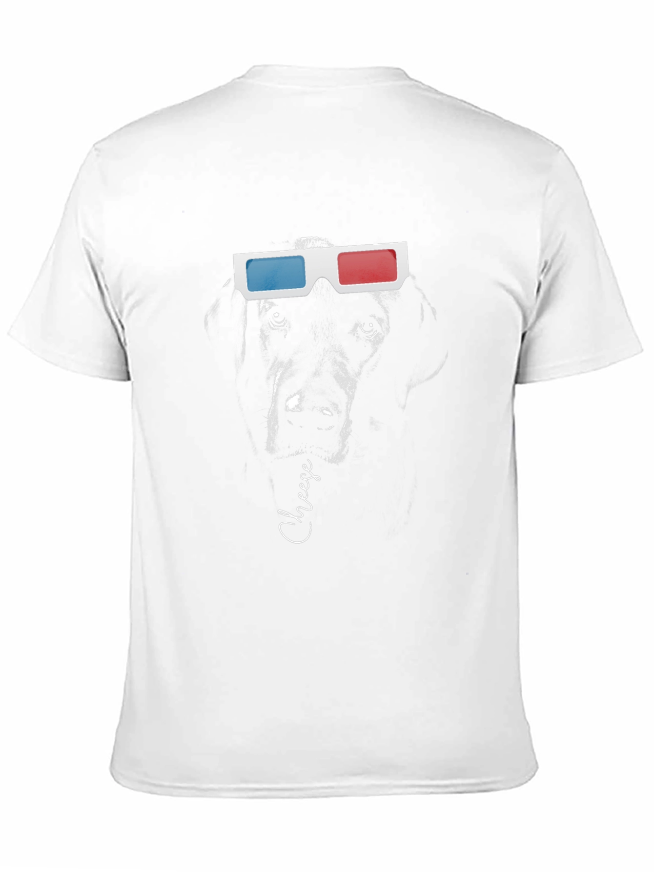 Dog with 3D Glasses T-Shirt - Cheese!
