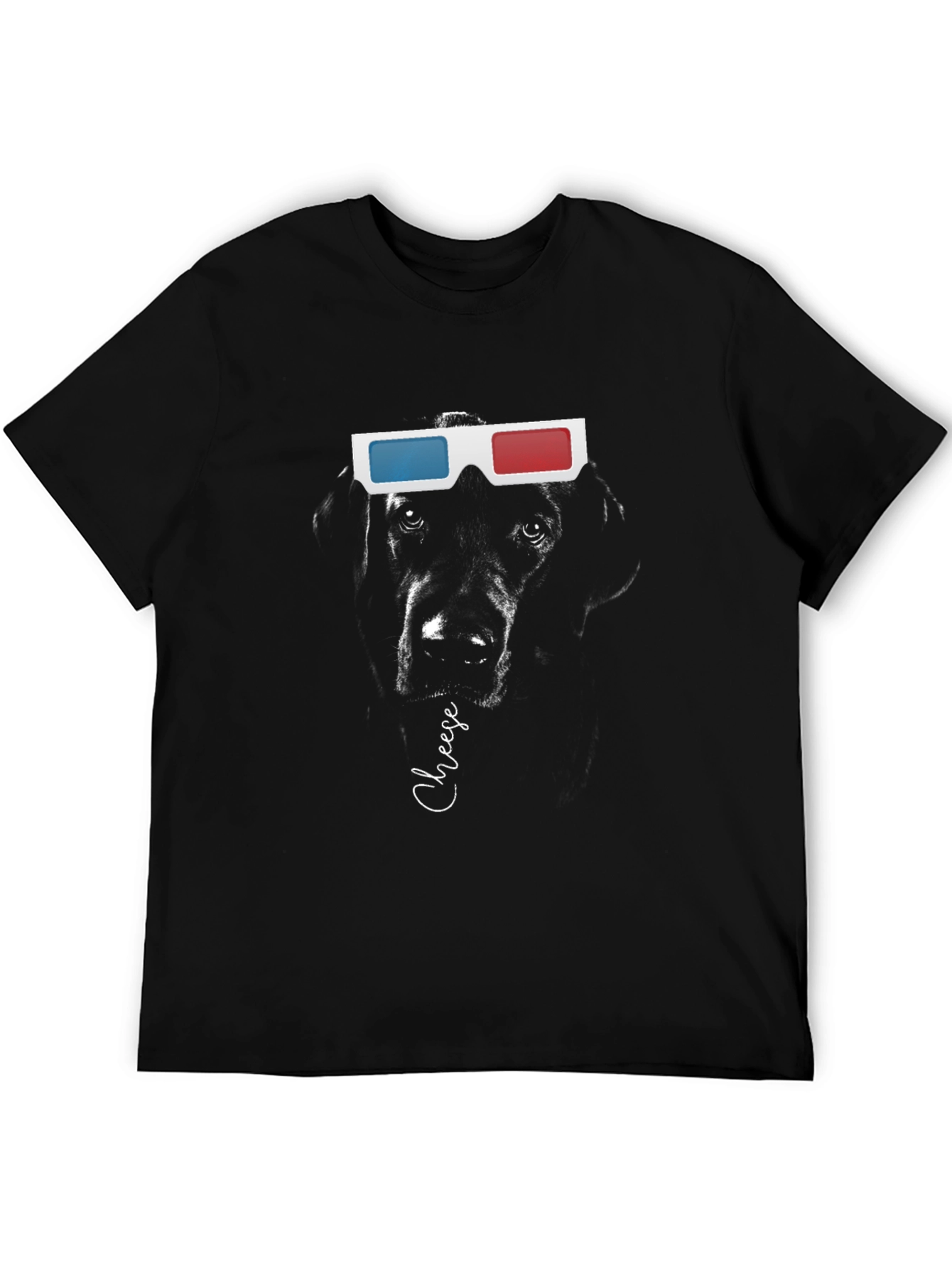 Dog with 3D Glasses T-Shirt - Cheese!