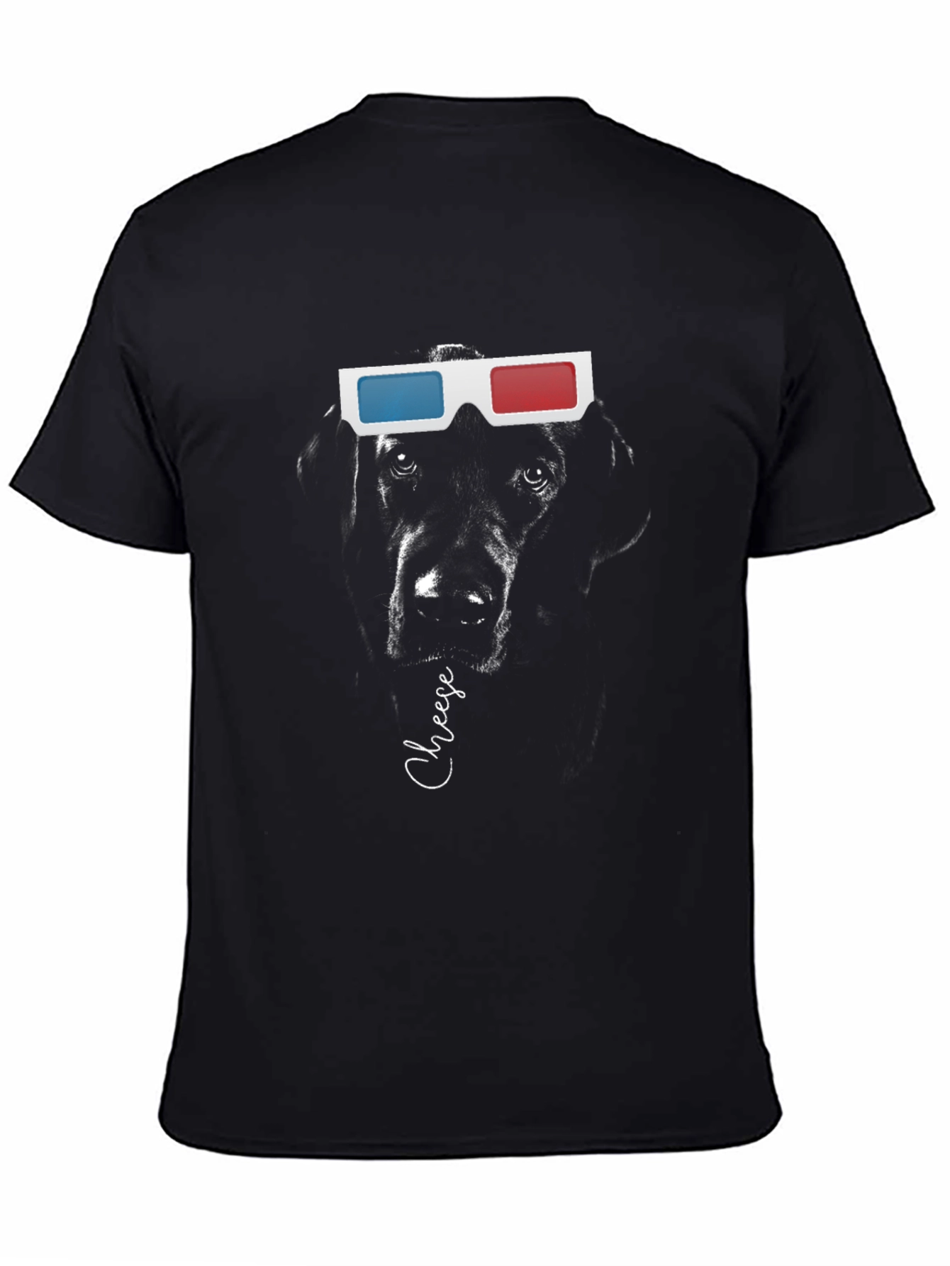 Dog with 3D Glasses T-Shirt - Cheese!
