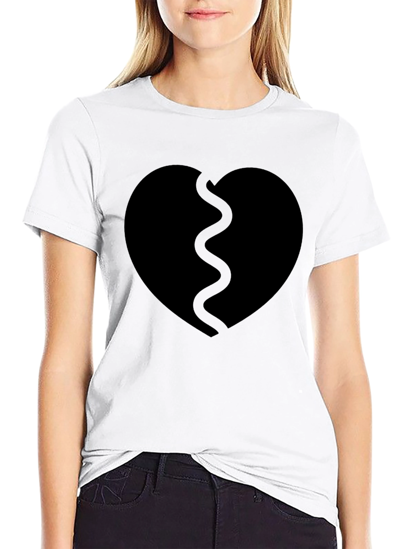 Broken Heart Graphic Tee - Soft Cotton Casual Shirt