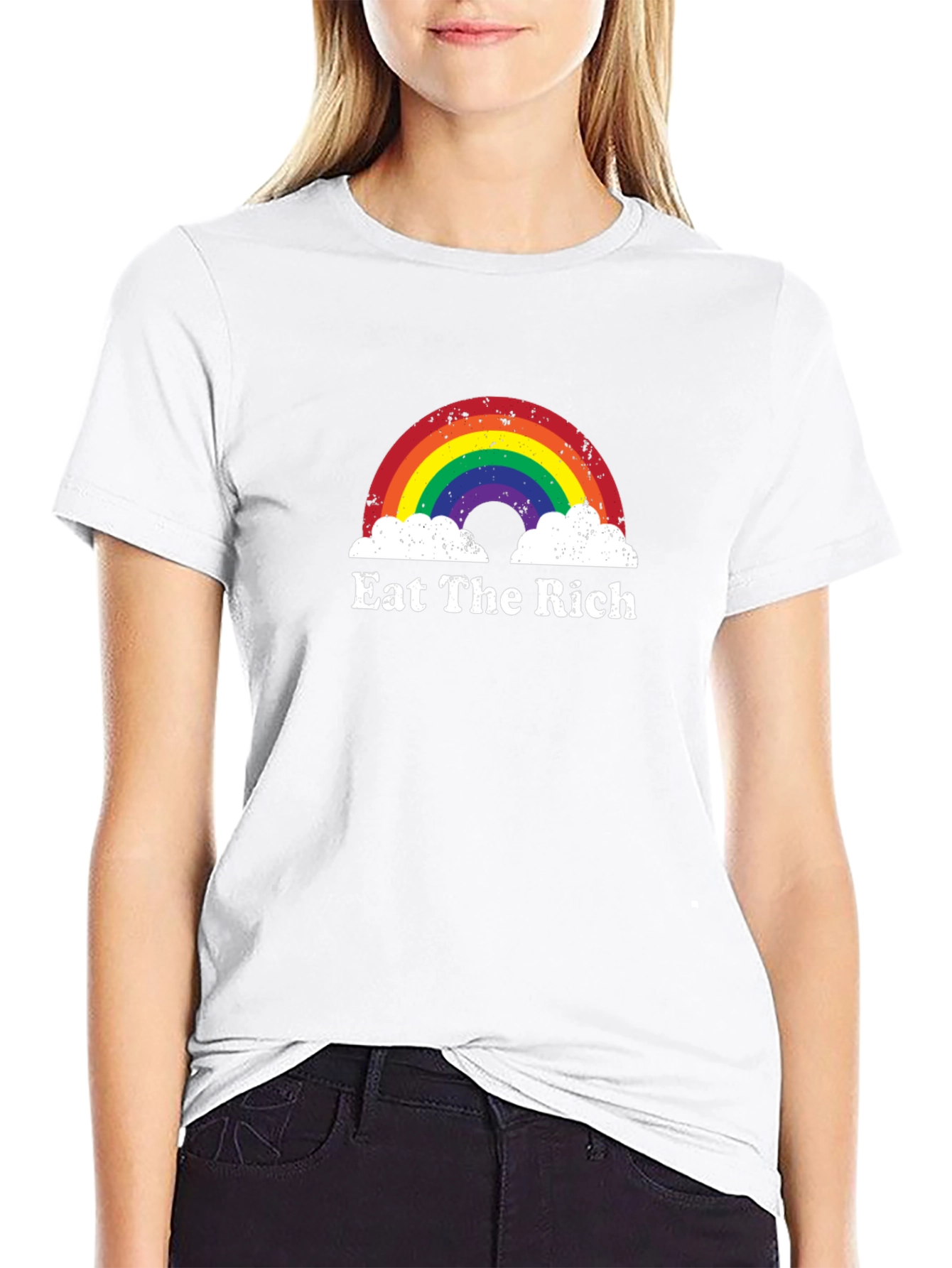 Eat The Rich Rainbow Graphic T-Shirt