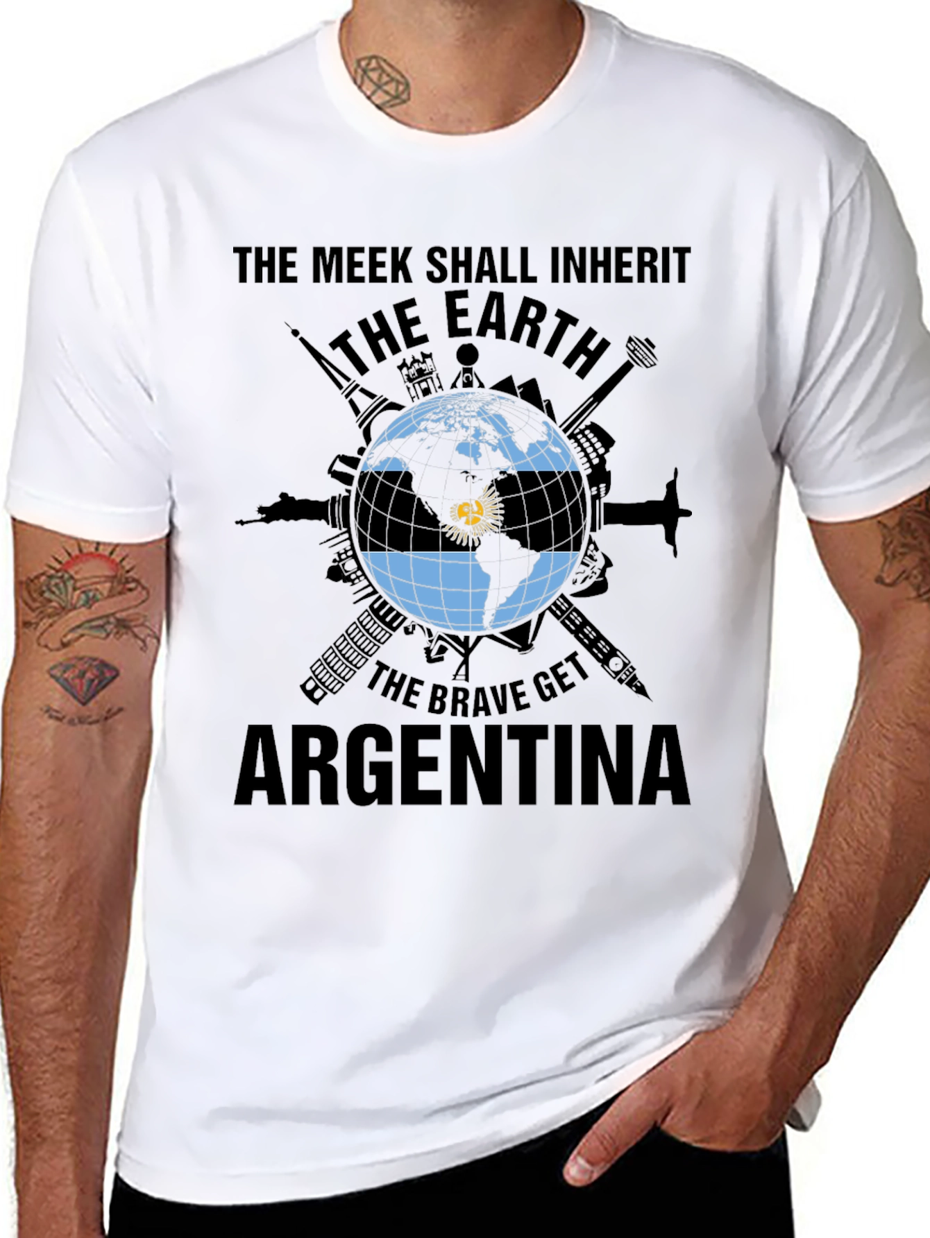 Argentina Earth Graphic Tee - Meek Inherit Brave Get