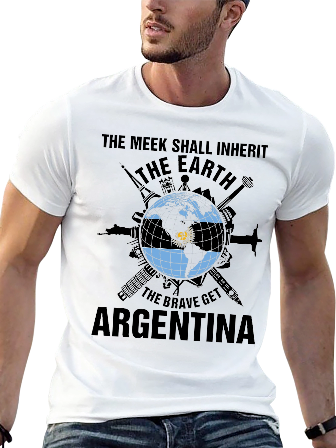 Argentina Earth Graphic Tee - Meek Inherit Brave Get