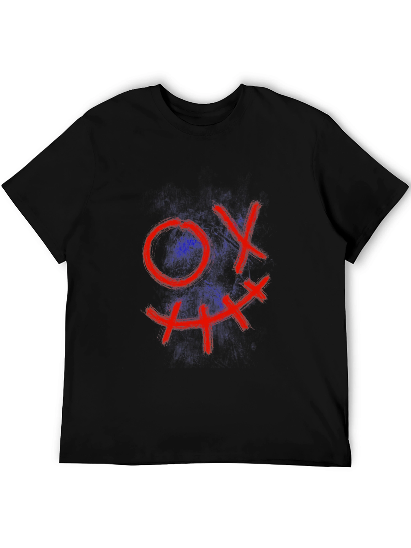 Mens Black Tee with Grin Design