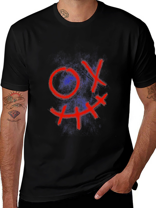 Mens Black Tee with Grin Design