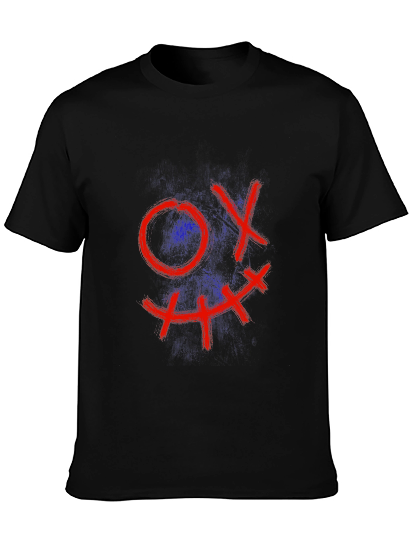 Mens Black Tee with Grin Design