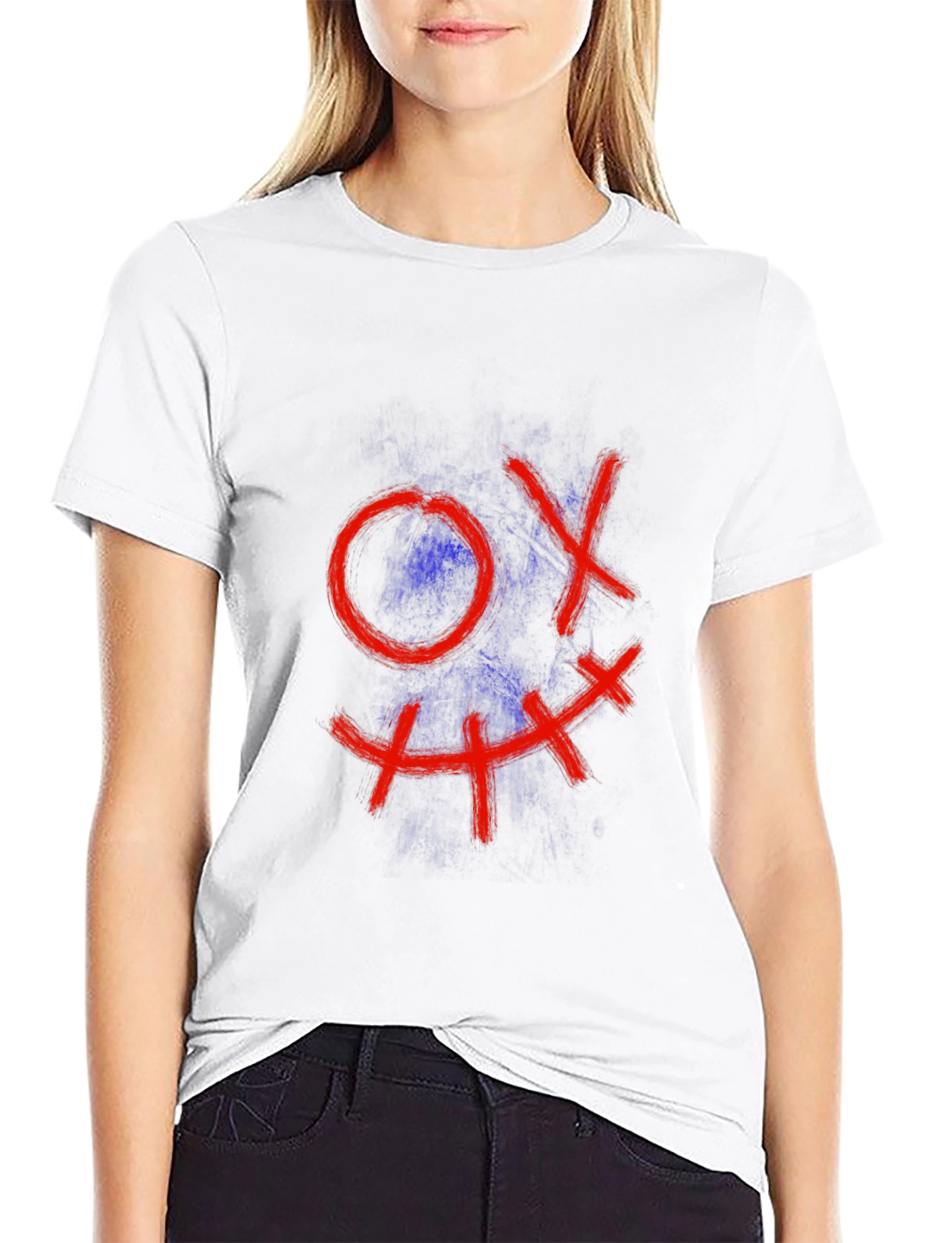 Mens Black Tee with Grin Design