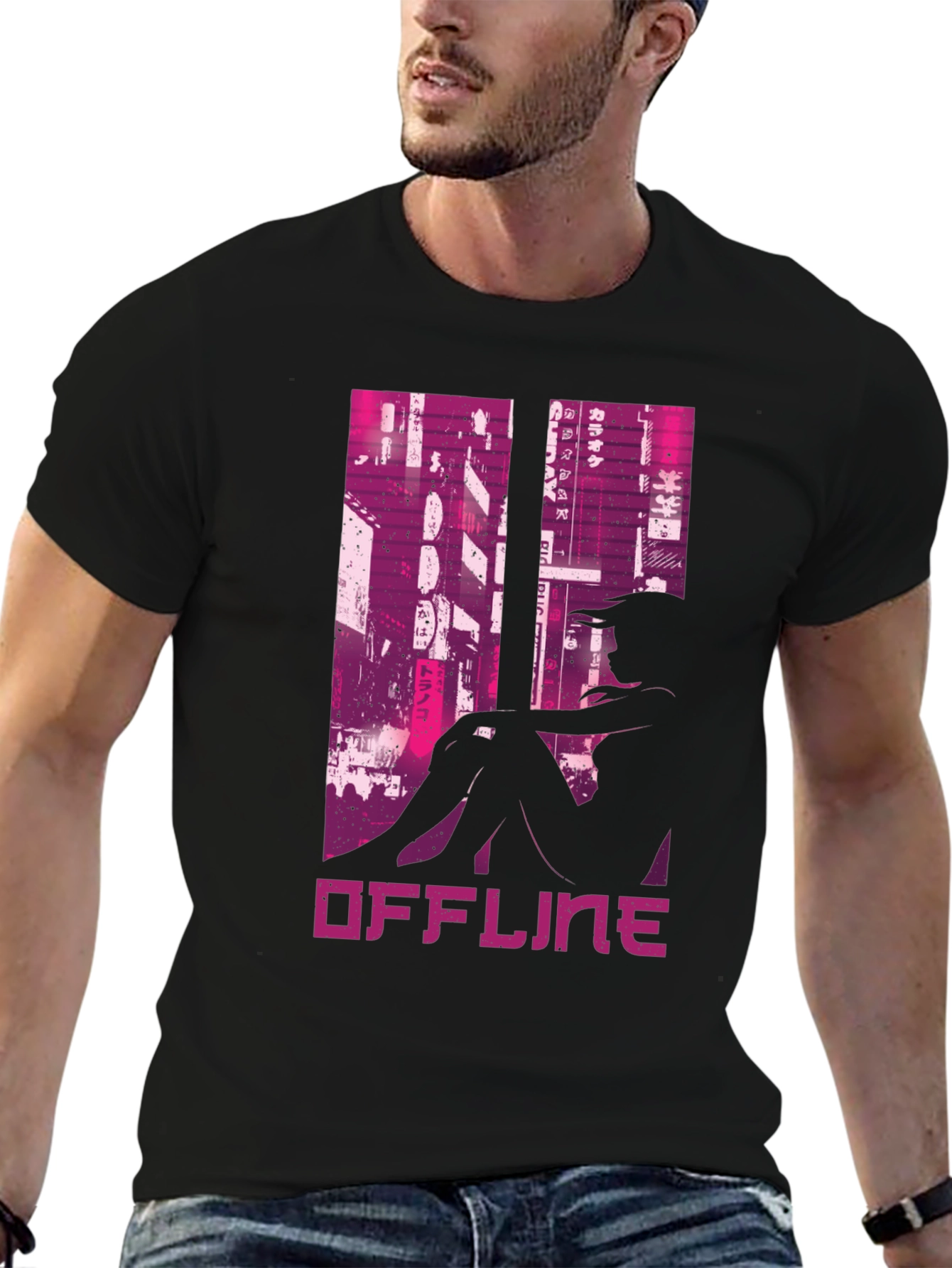 Offline Cyberpunk Style Graphic Tee