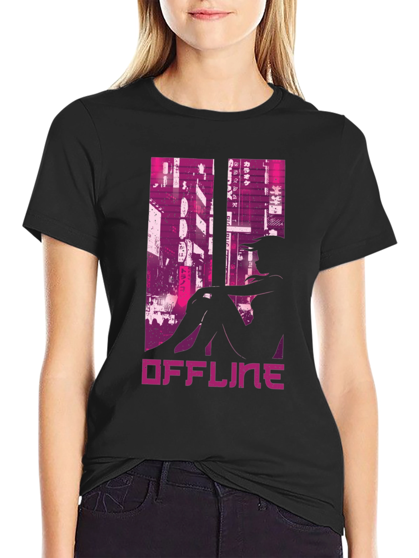 Offline Cyberpunk Style Graphic Tee