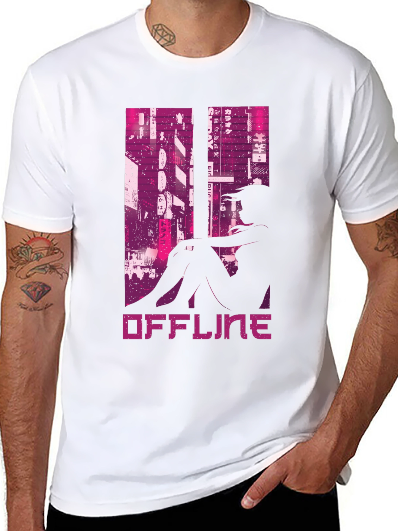Offline Cyberpunk Style Graphic Tee