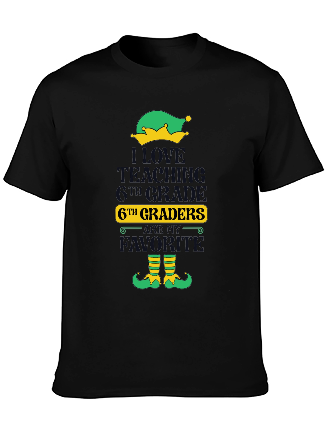 Teacher Elf Christmas T-Shirt 6th Grade