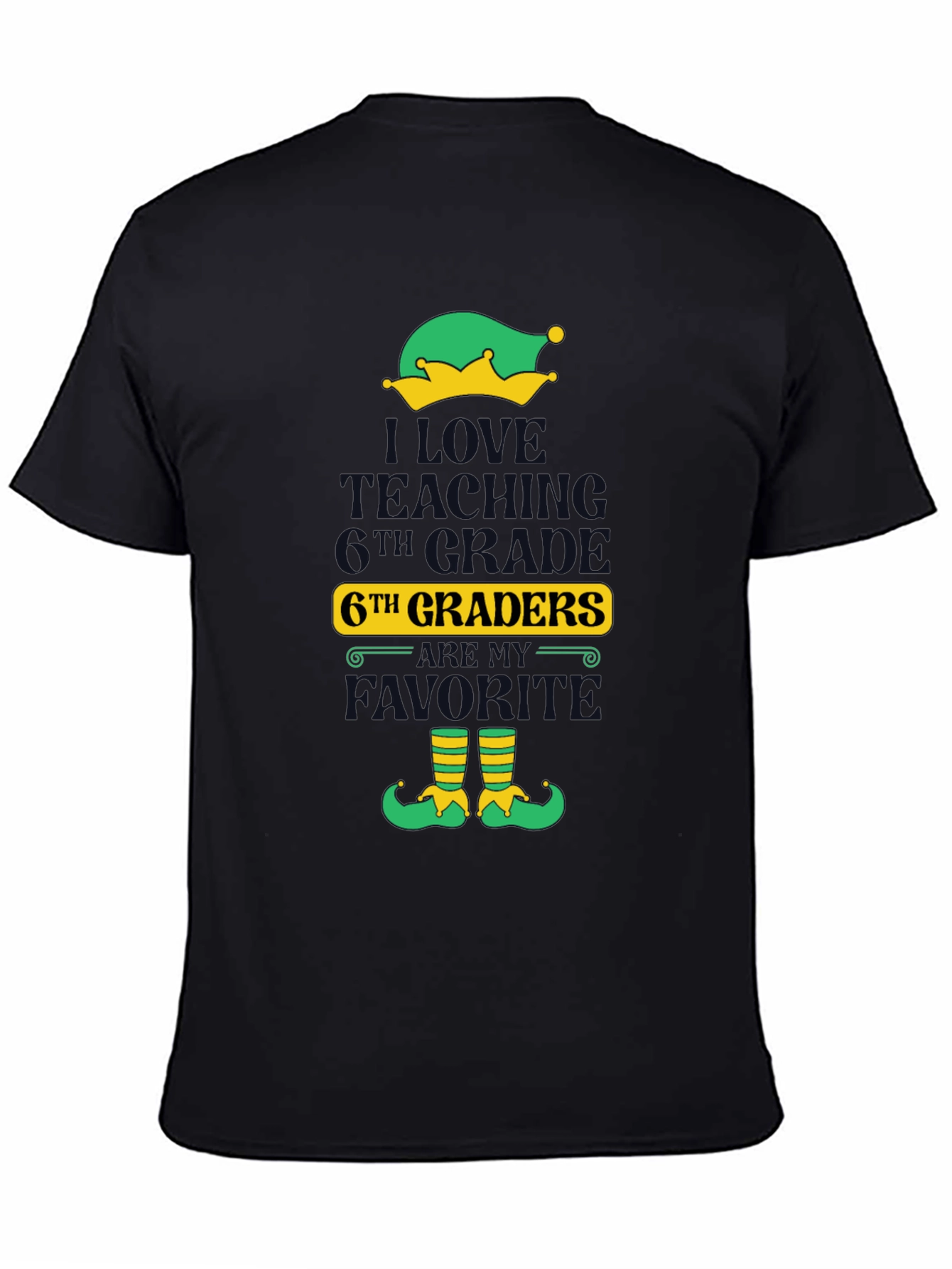Teacher Elf Christmas T-Shirt 6th Grade