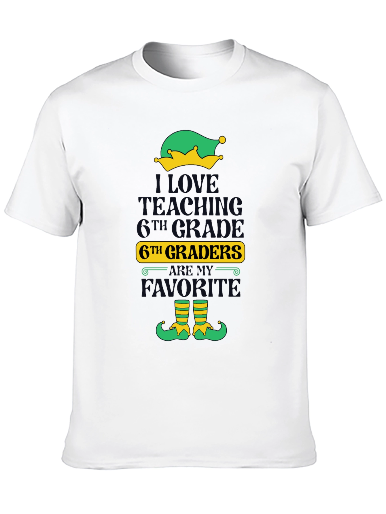 Teacher Elf Christmas T-Shirt 6th Grade