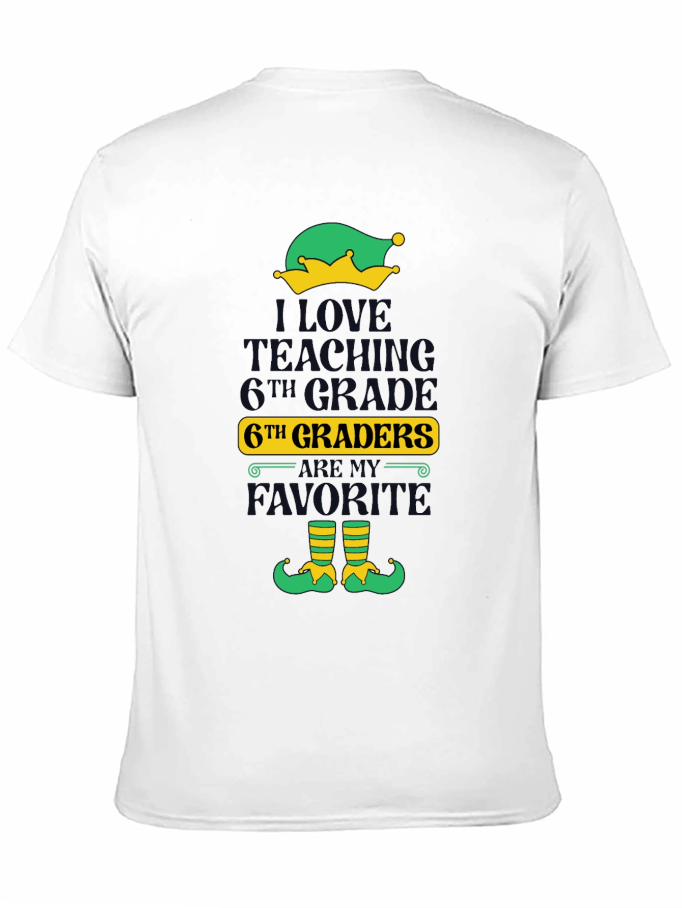 Teacher Elf Christmas T-Shirt 6th Grade