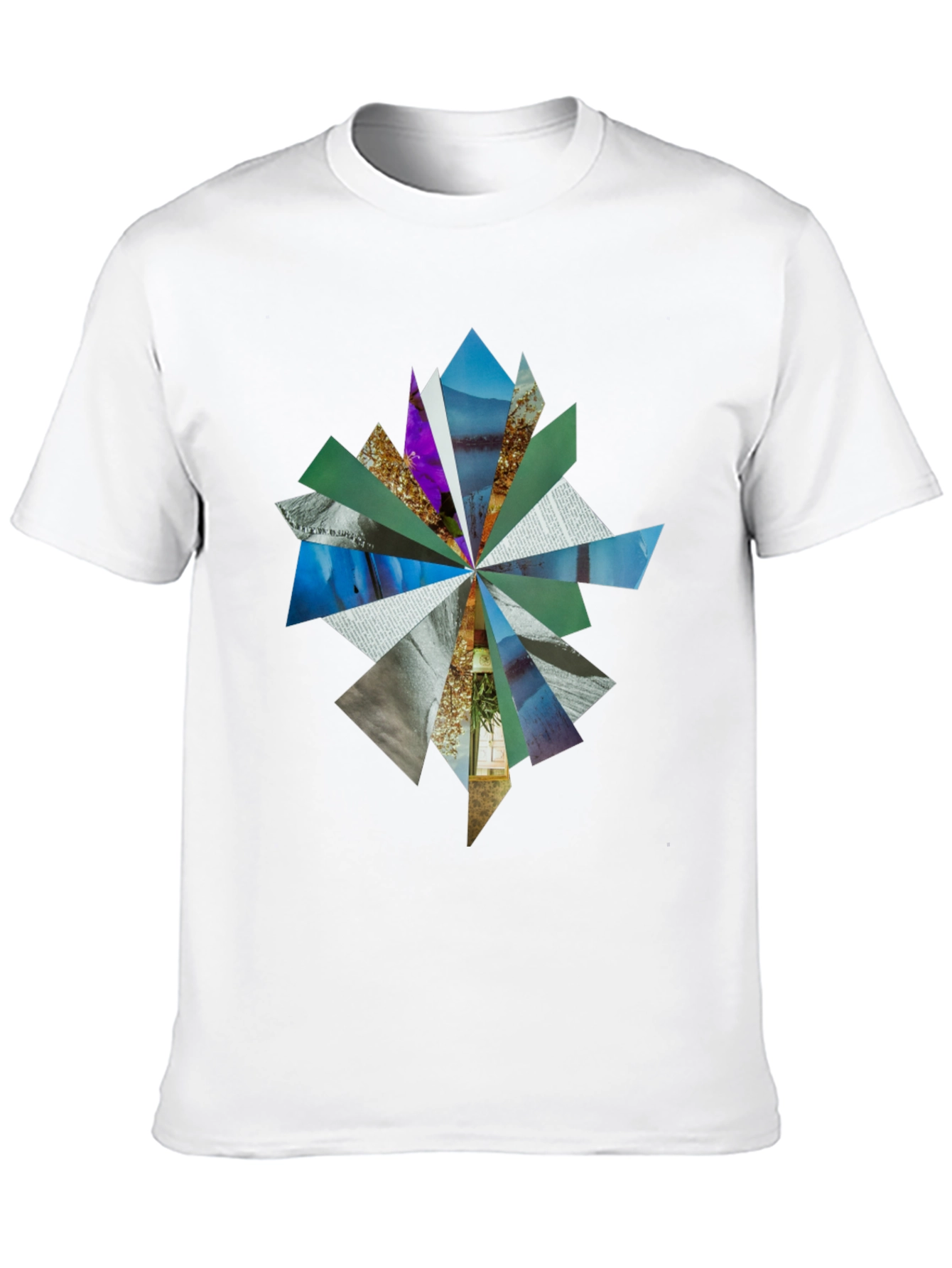 Abstract Geometric Print Black T-Shirt