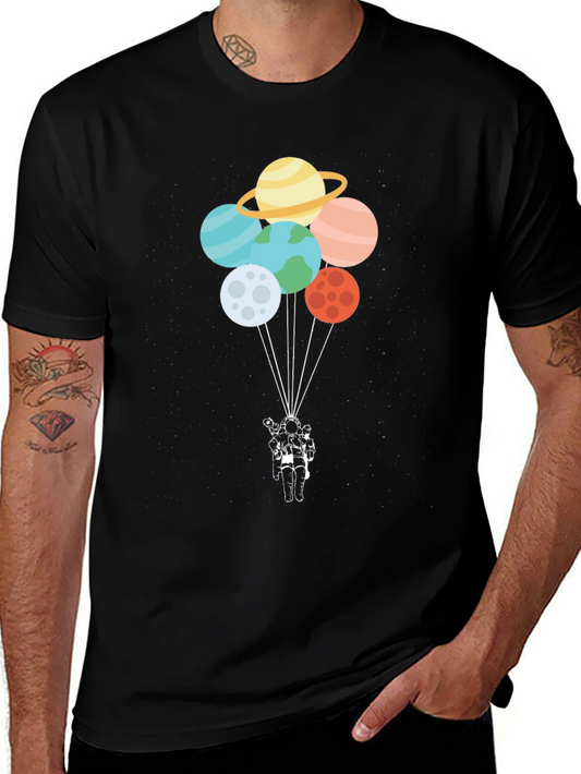 Astronaut Planet Balloon Graphic Tee