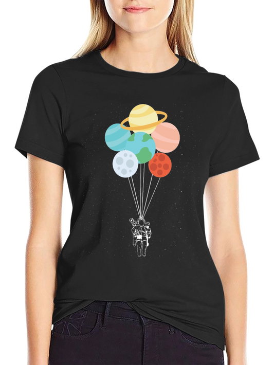 Astronaut Planet Balloon Graphic Tee