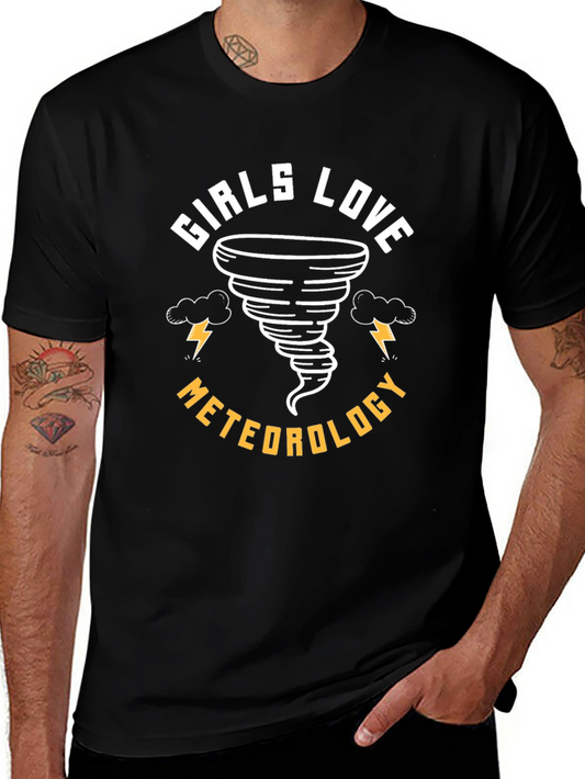 Girls Love Meteorology Black Graphic Tee