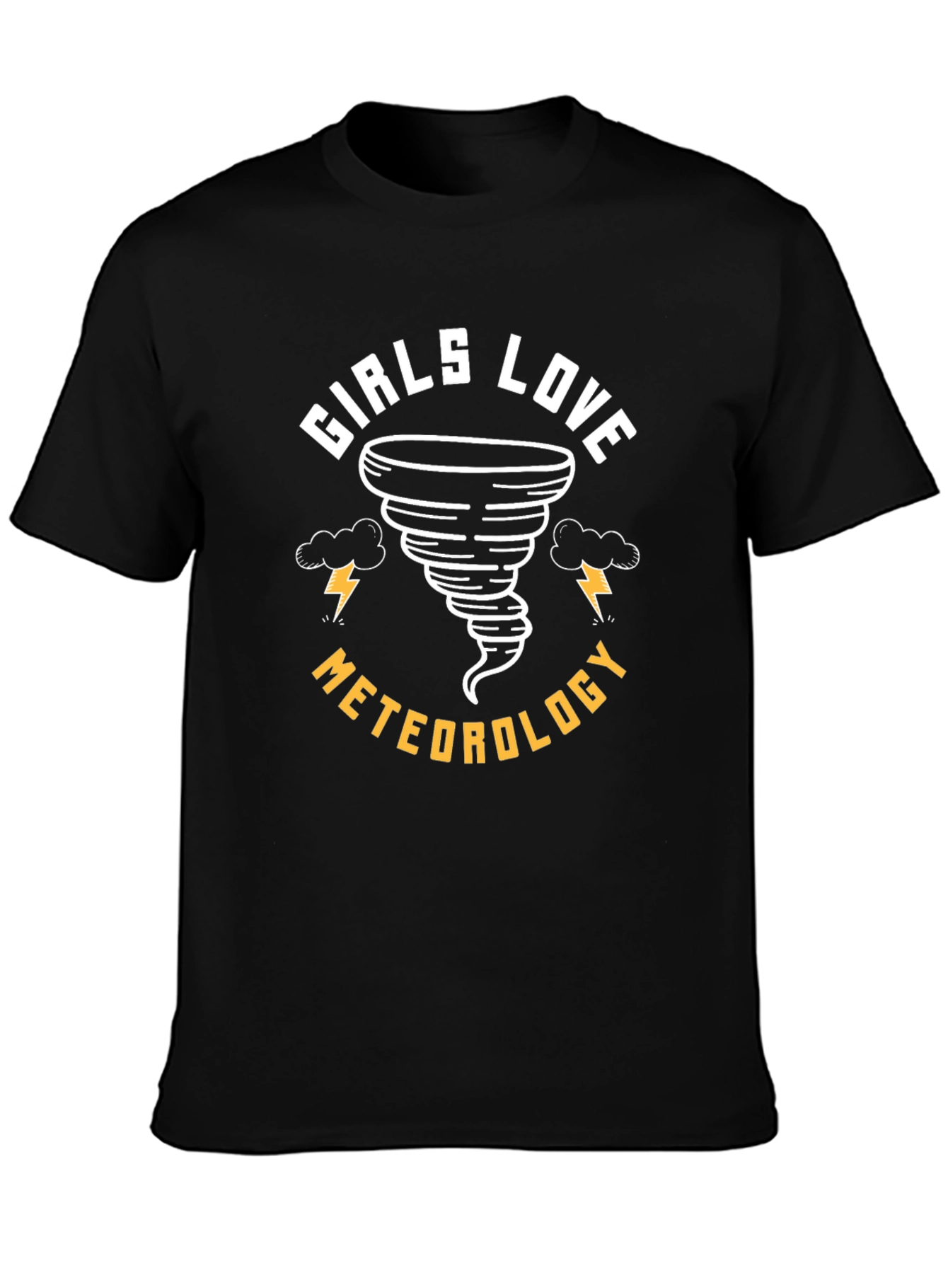 Girls Love Meteorology Black Graphic Tee