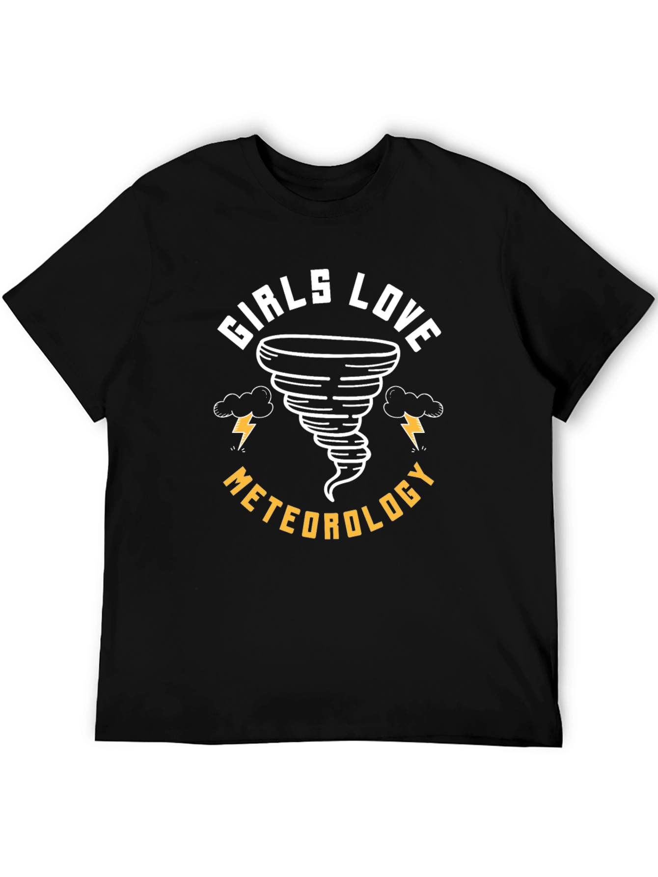Girls Love Meteorology Black Graphic Tee