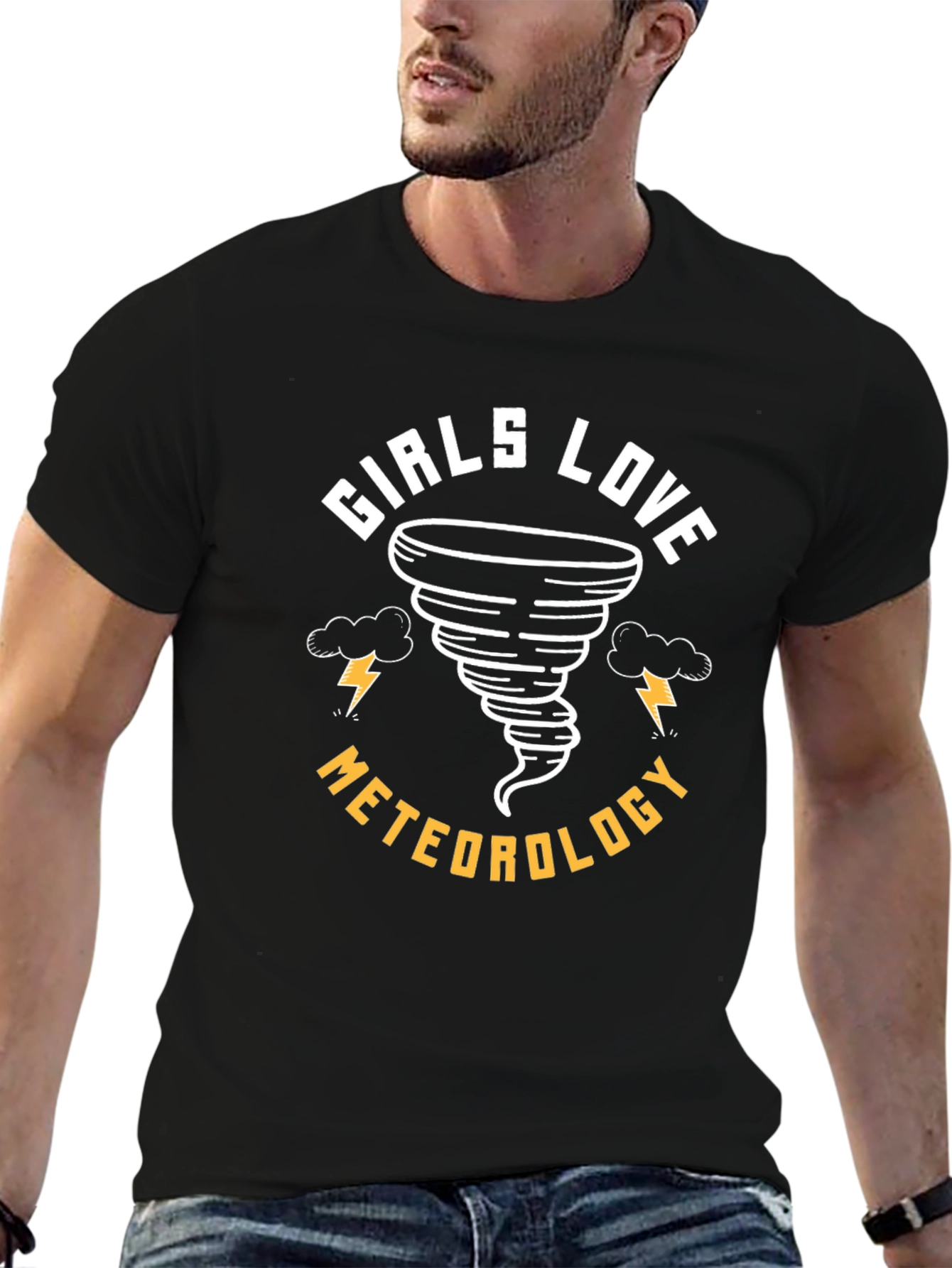 Girls Love Meteorology Black Graphic Tee