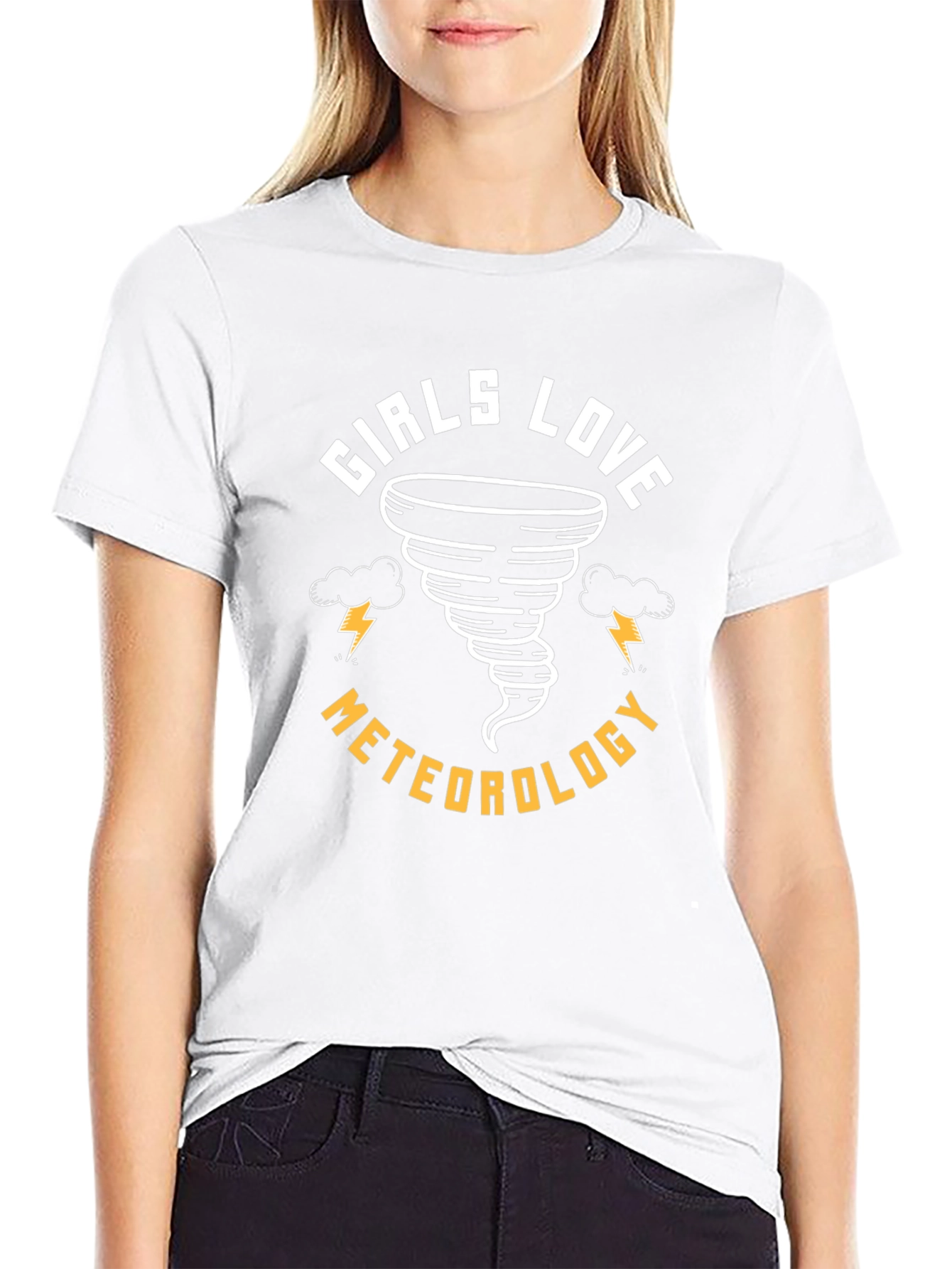 Girls Love Meteorology Black Graphic Tee