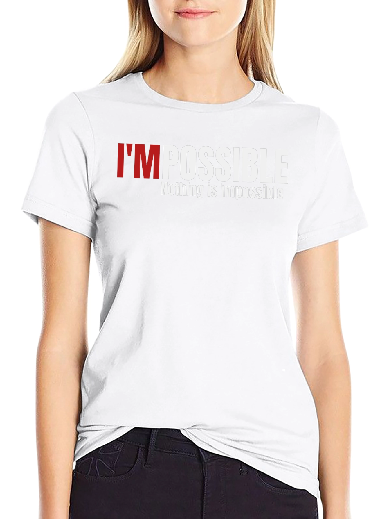 Impossible Graphic Print T-Shirt - Motivation