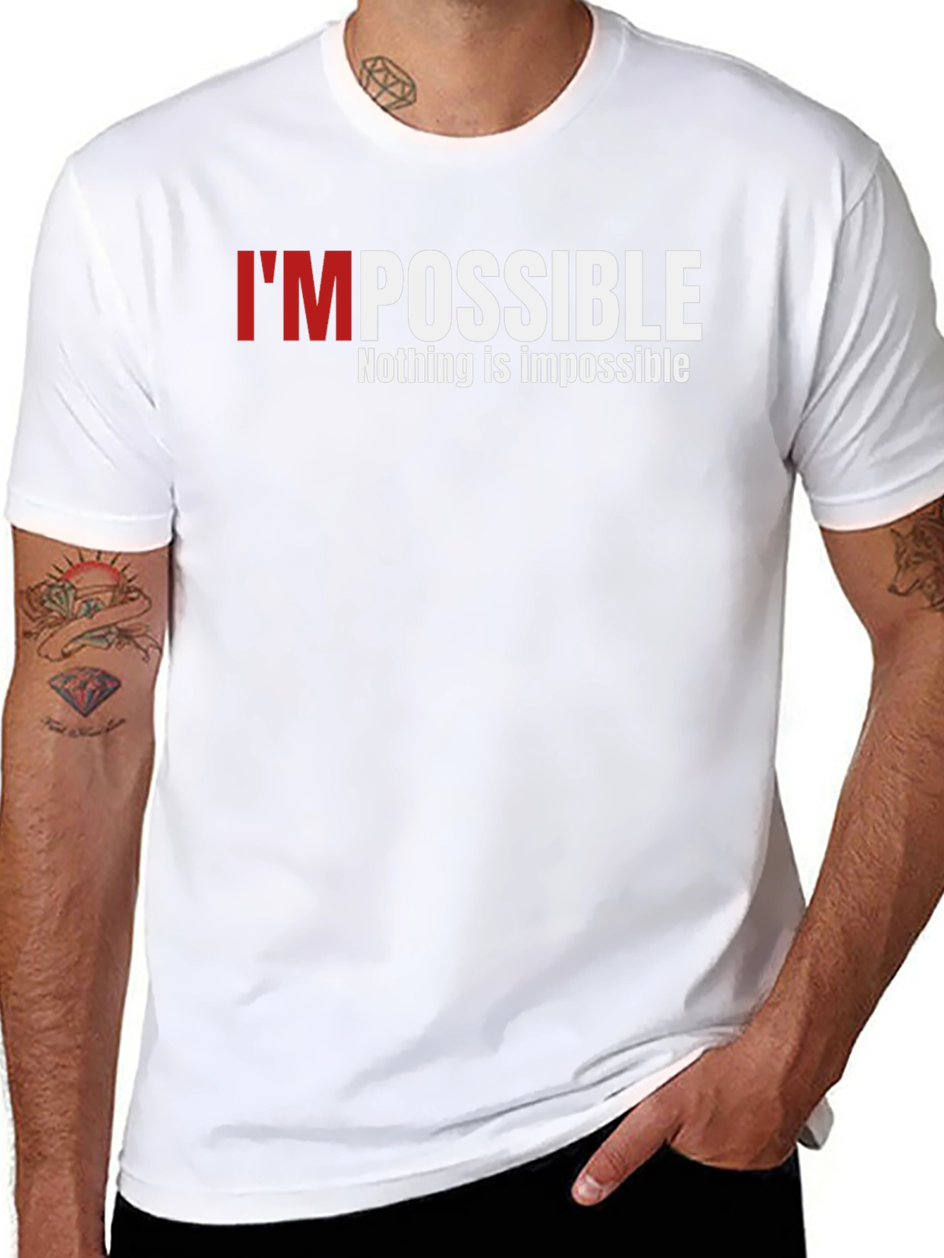 Impossible Graphic Print T-Shirt - Motivation