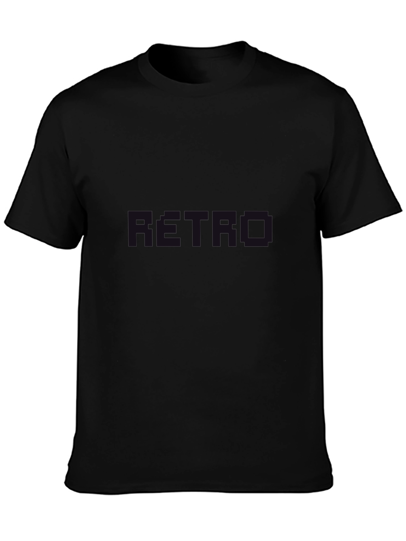 Retro Graphic Print Black T-Shirt