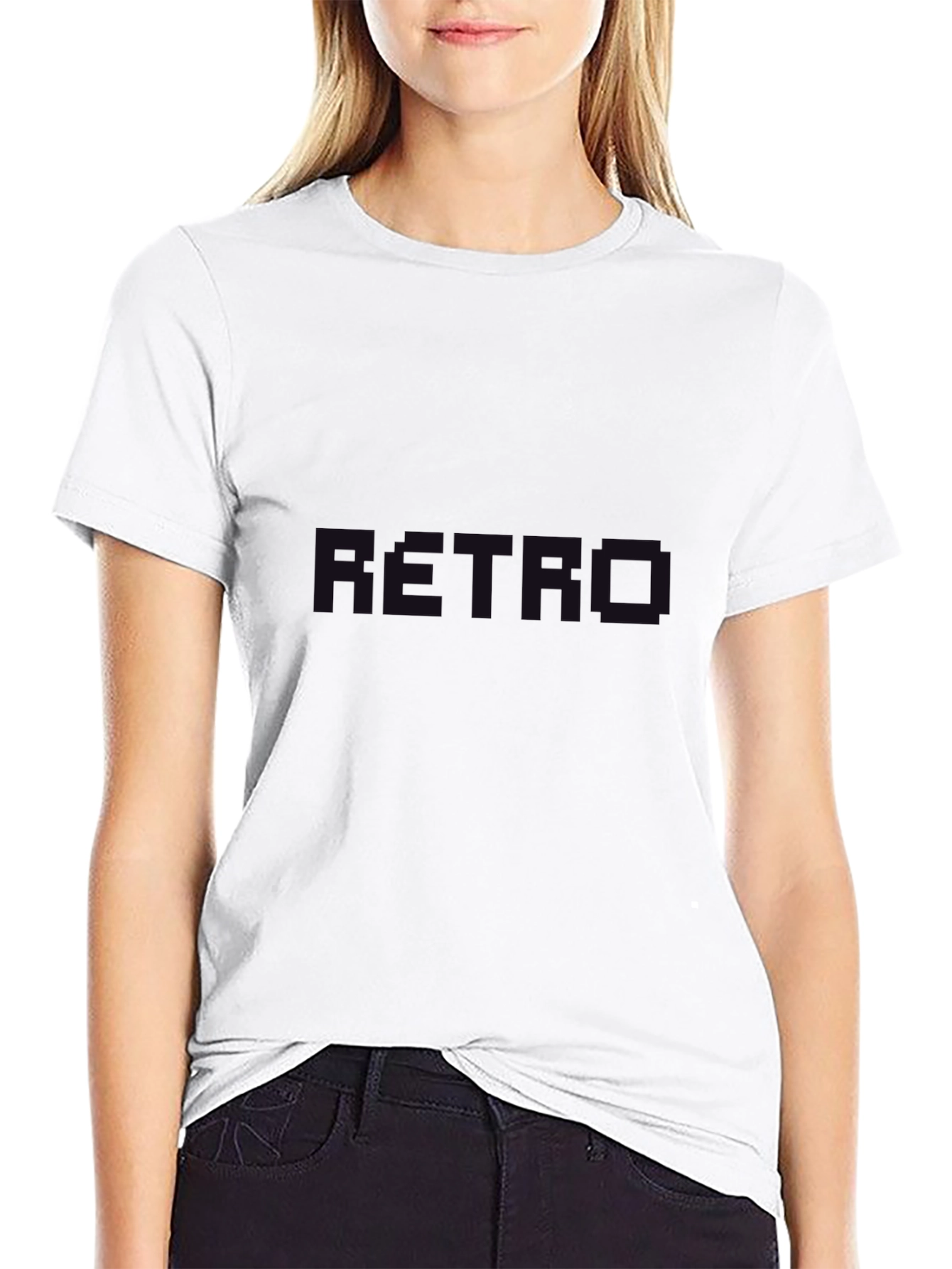 Retro Graphic Print Black T-Shirt