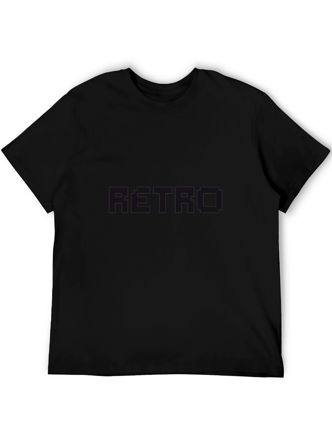 Retro Graphic Print Black T-Shirt