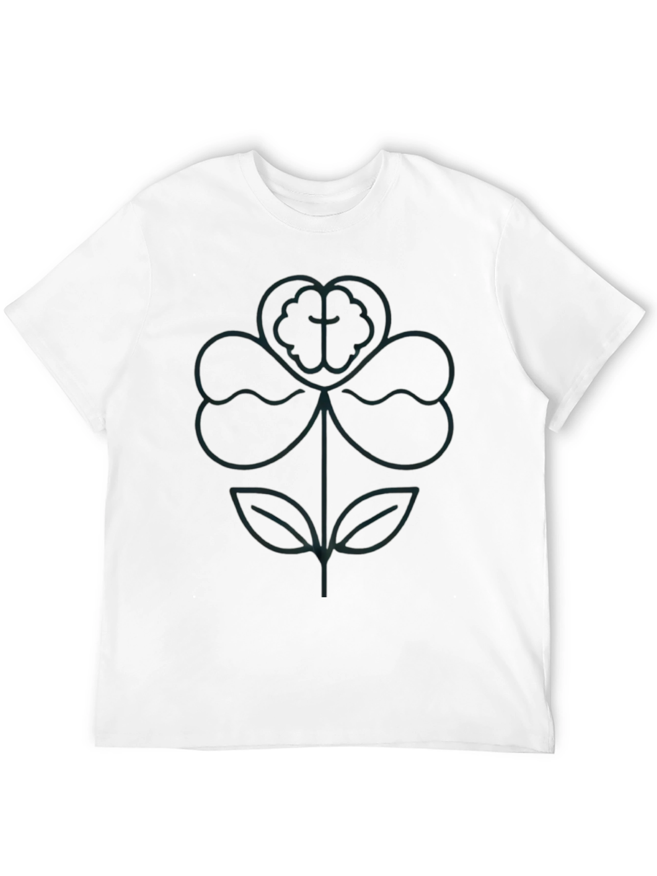 Clover Outline Graphic Black T-Shirt
