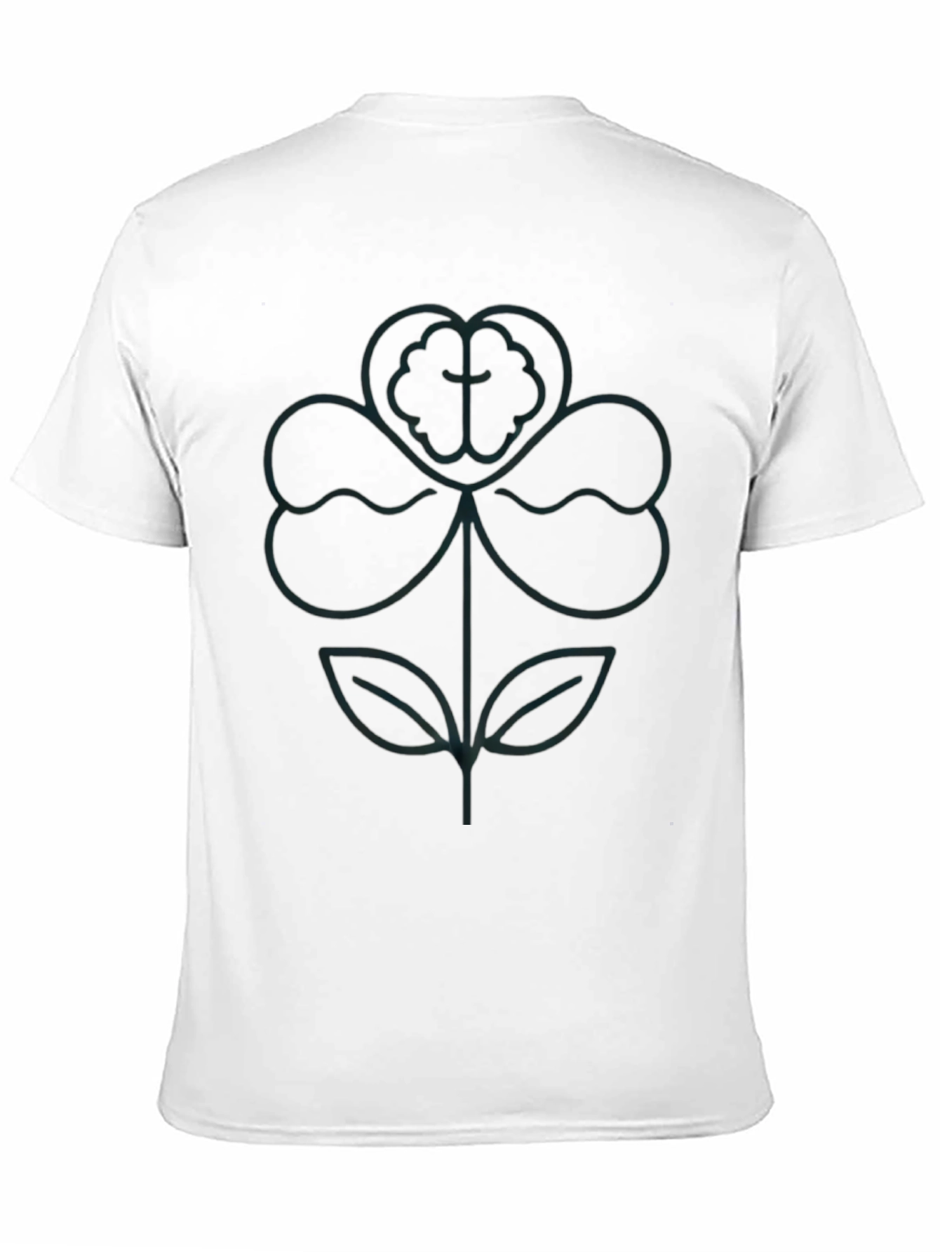 Clover Outline Graphic Black T-Shirt