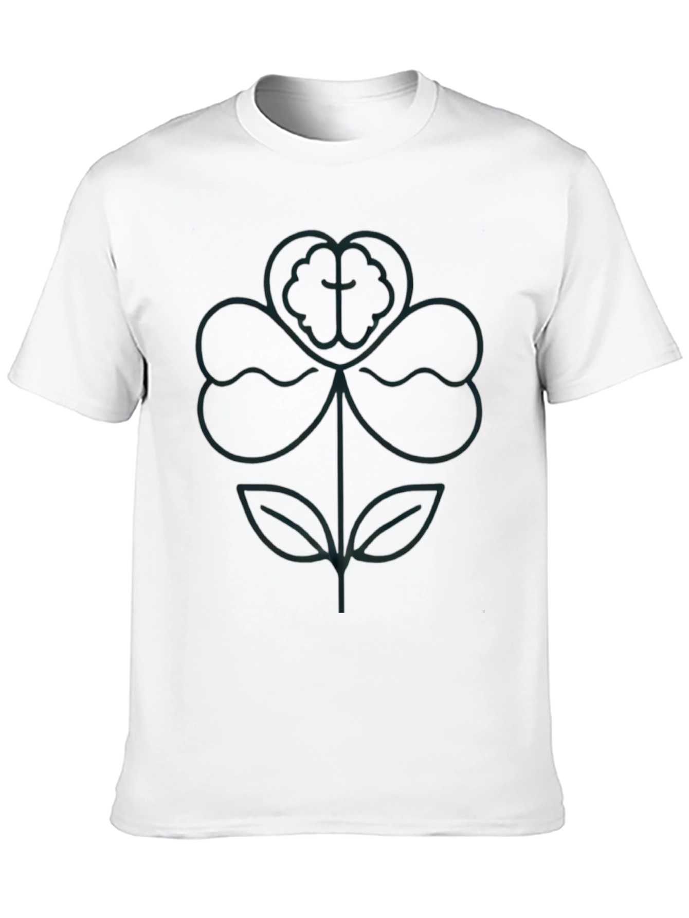 Clover Outline Graphic Black T-Shirt