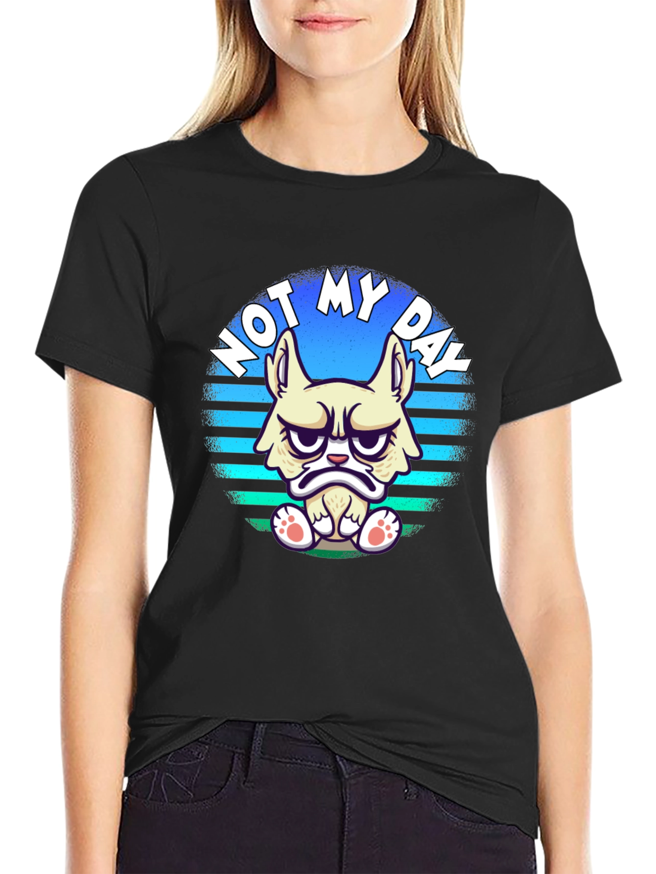 Grumpy Cat T-Shirt - Not My Day Black Tee