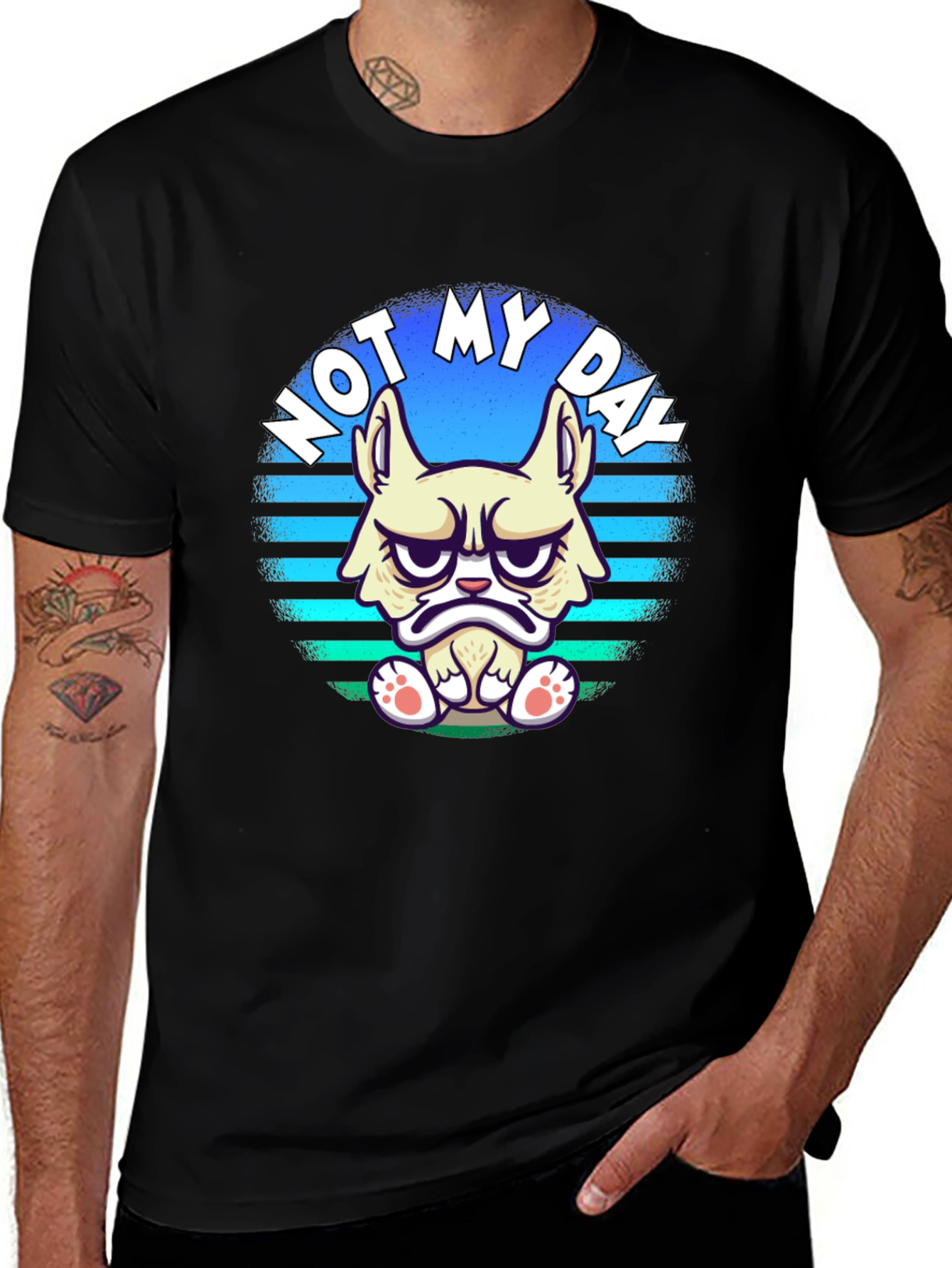 Grumpy Cat T-Shirt - Not My Day Black Tee