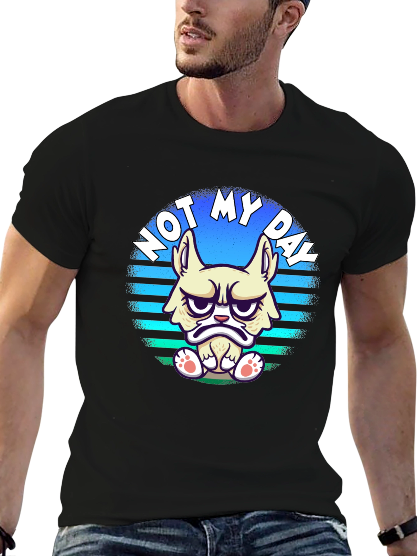 Grumpy Cat T-Shirt - Not My Day Black Tee