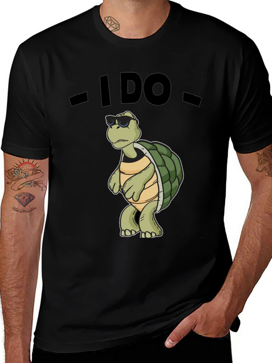 Cool Turtle T-Shirt - I Do - Black Cotton Tee