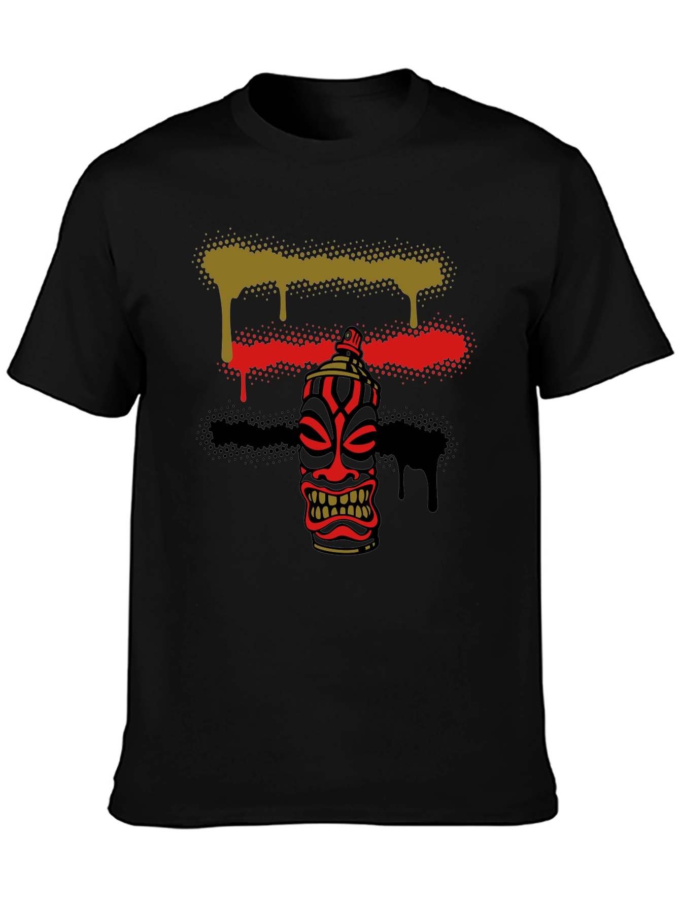 Spray Paint Tiki Graphic Tee - Unique Design