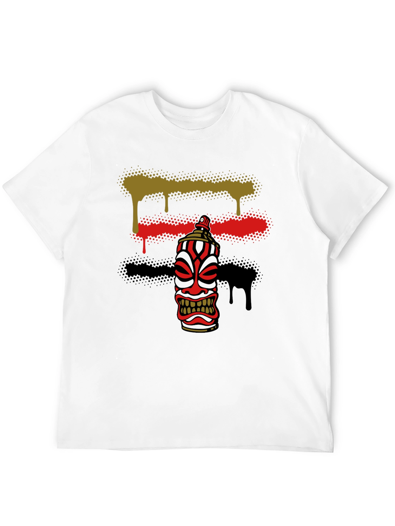 Spray Paint Tiki Graphic Tee - Unique Design