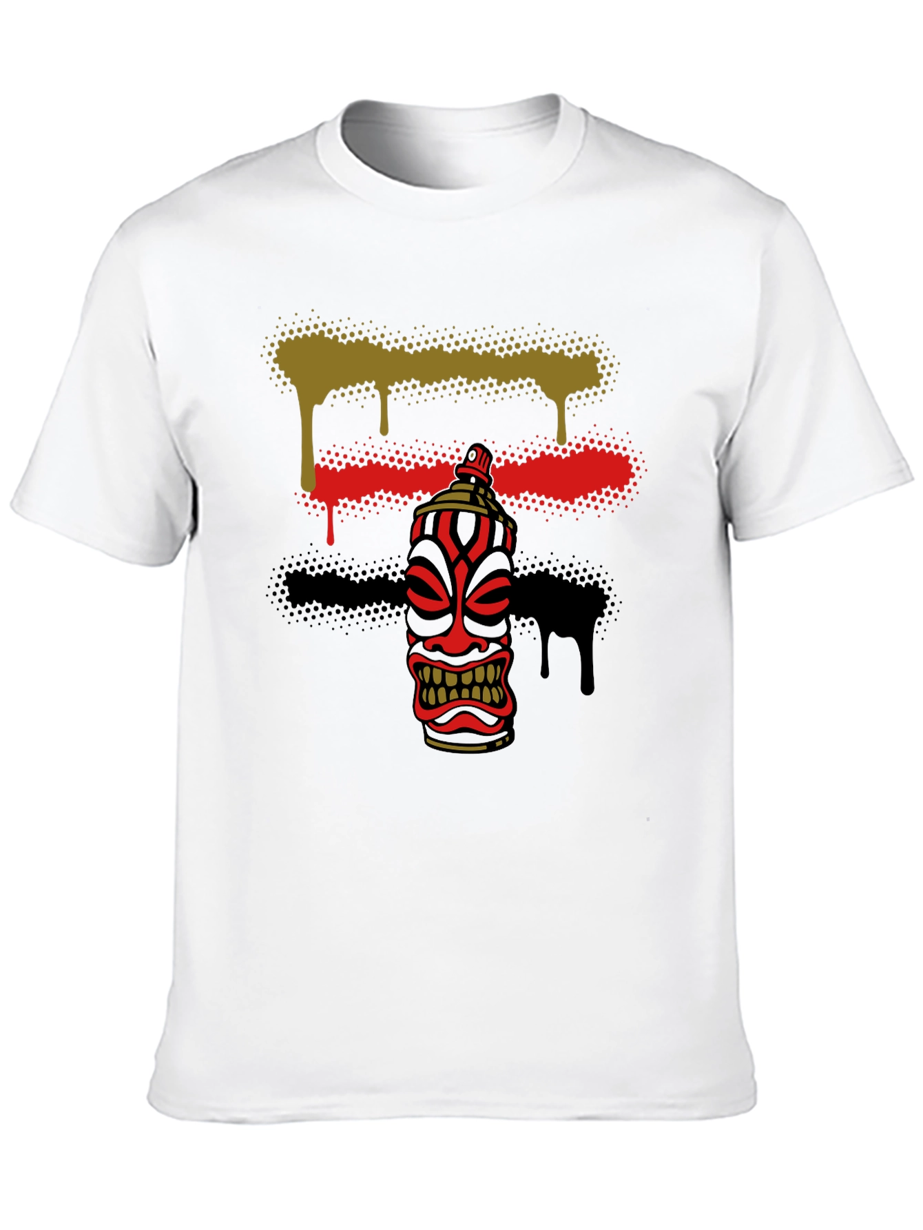 Spray Paint Tiki Graphic Tee - Unique Design